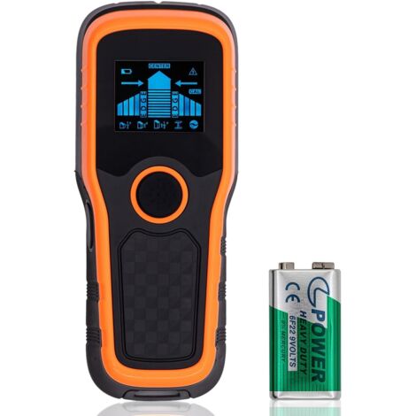 Detector de Pared 5 en 1, Detector de Pared Multifuncional con Pantalla LCD y Advertencia de Sonido, Escáner de Pared para Madera, Metal y Líneas Eléctricas