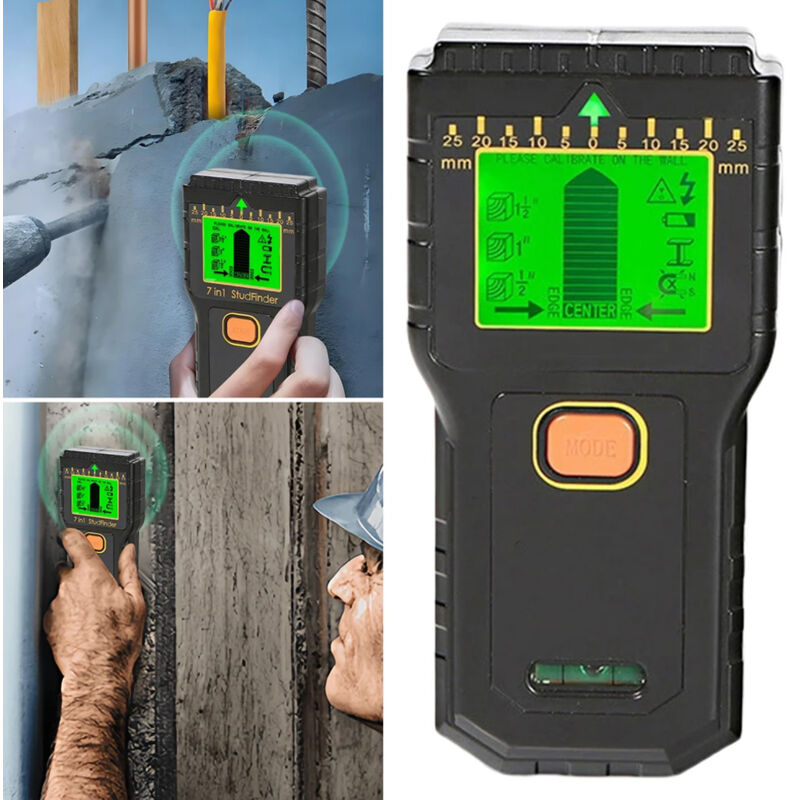 Detector de Paredes 7 en 1 – Localizador de Cables, Metales y Madera con Pantalla LCD y Alarma Sonora