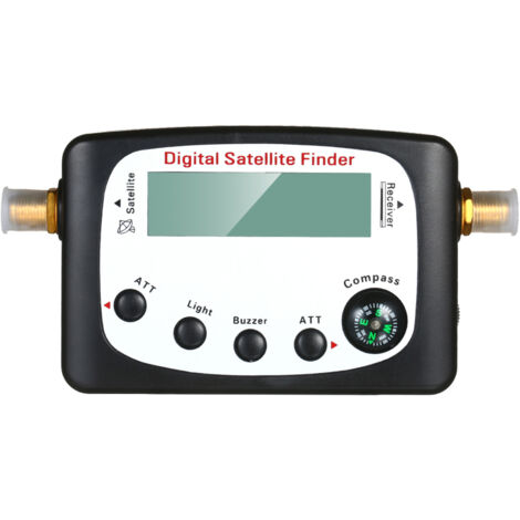 Detector de señal satelital digital mini SF-9509 con pantalla LCD y brújula.