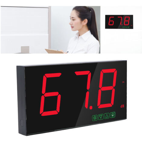 Detector de sonido USB de alta precisión para montaje en pared, con rango de 30 a 130 dB, función de alarma y medición de dB para bares y comedores.