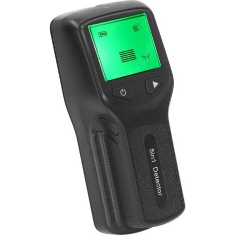 Detector de vigas 5 en 1, escáner de pared con pantalla LCD HD para centro y borde (negro)