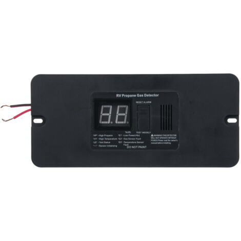 Detector digital de gas propano para autocaravanas con una potente alarma de 85 dB, alarma de gas de 12 V CC para caravanas y autocaravanas (negro, tamaño grande).