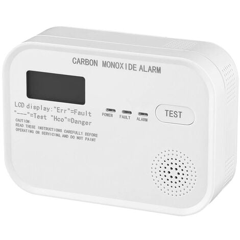 Detector De Monóxido De Carbono, Alarma De CO, Detector De Monóxido De  Carbono Con Pantalla LCD, Alarma De Sensor De Gas CO, Sonido De Sirena De  85dB