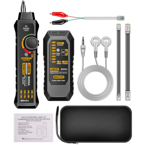 Detector multifuncional de cables de red, instrumento de prueba antiinterferencias. Localiza roturas en la línea de red y comprueba su estado.