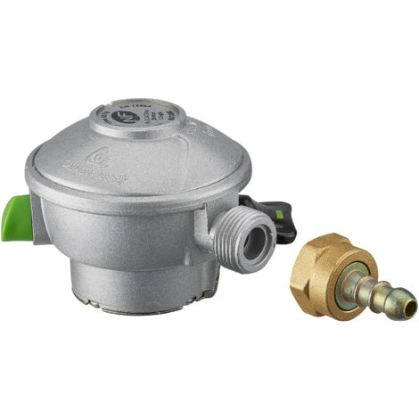 Sannover – Détendeur gaz butane Quick-On 27 mm – Débit 1,3 kg/h – Pression 28 mb – Compatible avec bouteilles Le Cube et Viseo