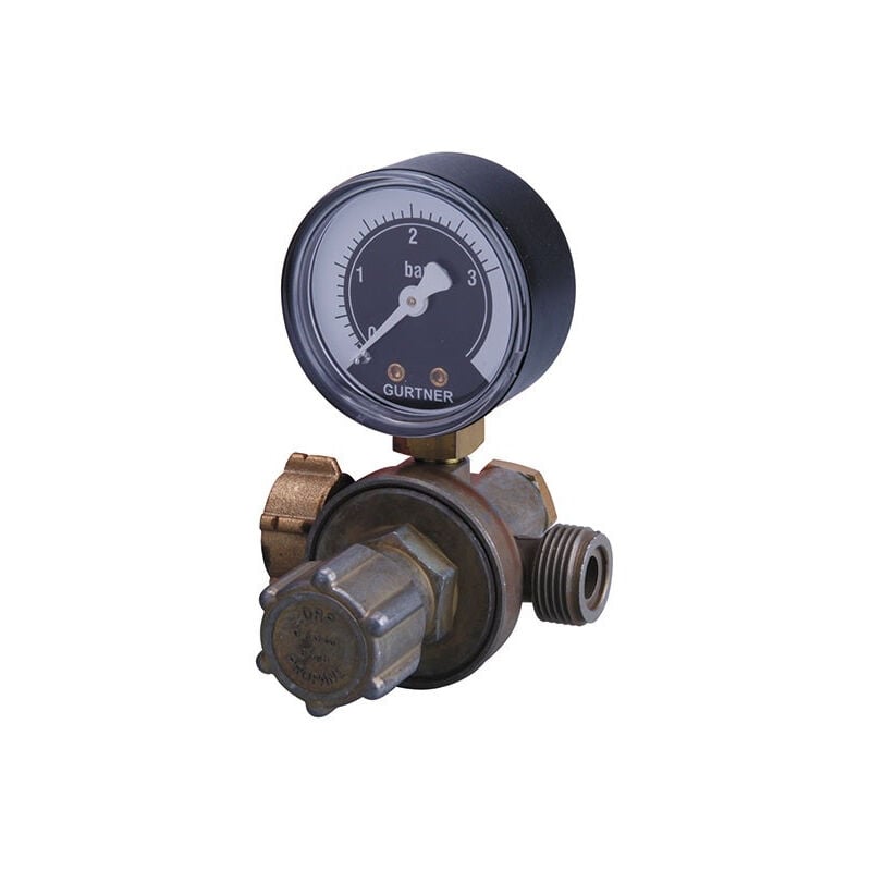 Détendeur Réglable Propane Gurtner entrée écrou bouteille sortie M20x150 avec manomètre