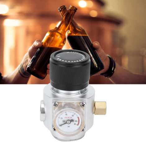 Détendeur CO2 3/8" pour brassage à domicile, régulation précise 0‑90 PSI, robuste en acier inoxydable, adapté aux petites cartouches de 12g/16g pour sodas et bières maison.