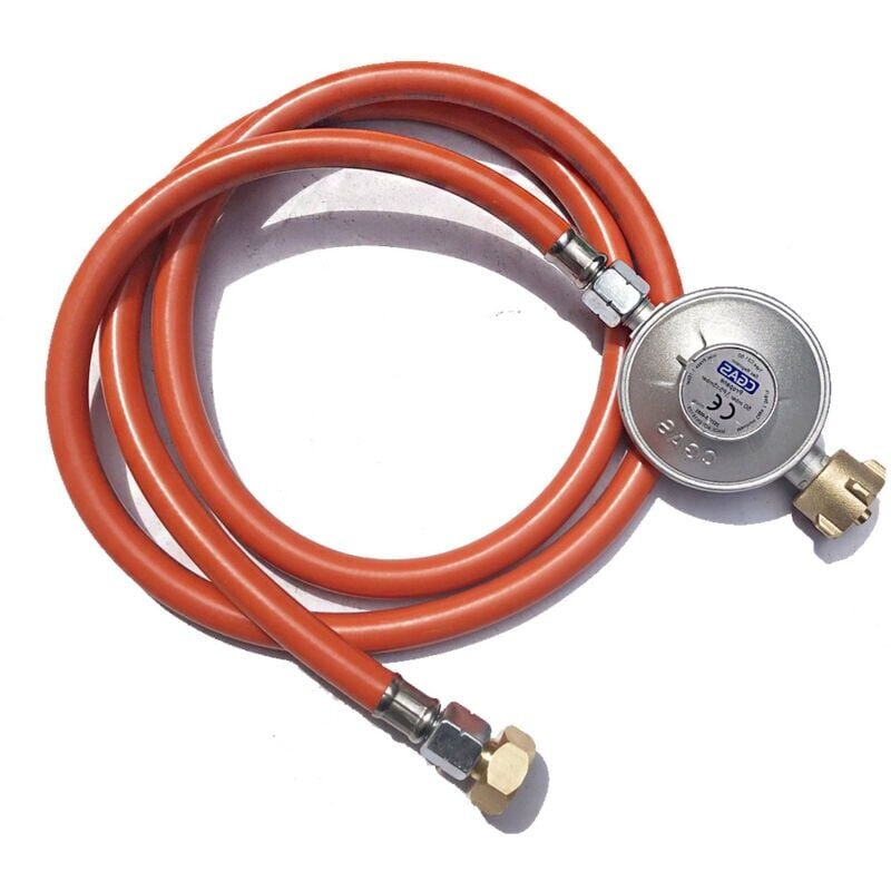 Détendeur de gaz, tuyau de gaz 1,50 m, adapté aux bouteilles de propane/butane standards