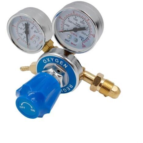 Détendeur de pression oxygène en laiton – Filetage G5/8 – Plage 0-2,5 MPa – Construction durable pour applications MIG/TIG