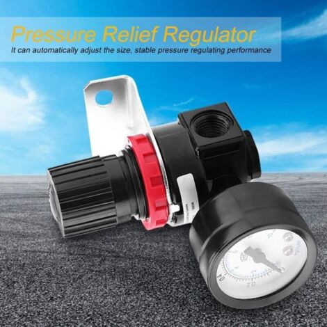 Détendeur de Pression,Akozon AR2000 G1 / 4 régulateur de pression manomètre pour compresseur à commande pneumatique avec manomètre