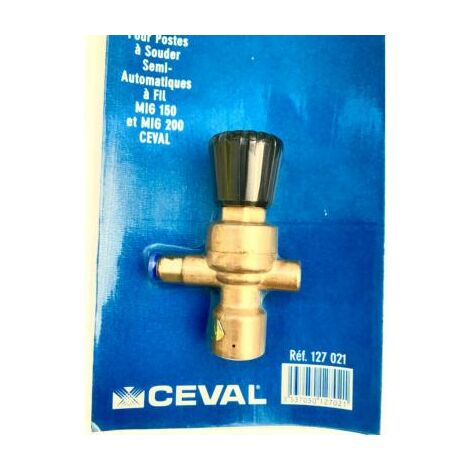Détendeur gaz pour bouteille jetable – Compatible argon et argon CO² – Réglage débit gaz – Corps laiton durable – Ceval