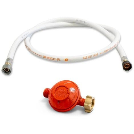 Détendeur gaz Propane 37 mbar + Tuyau gaz butane/propane flexible 1.50 m