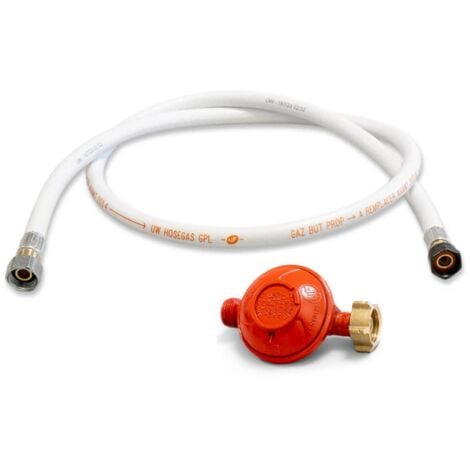 Détendeur gaz PROPANE 37 mbar + Tuyau gaz butane/propane Souple 1.50 m