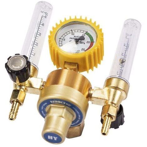 Détendeur Gaz SNQ Réducteur Pression Double Tube Mig Tig Débitmètre Métal Or pour Soudage Argon CO2