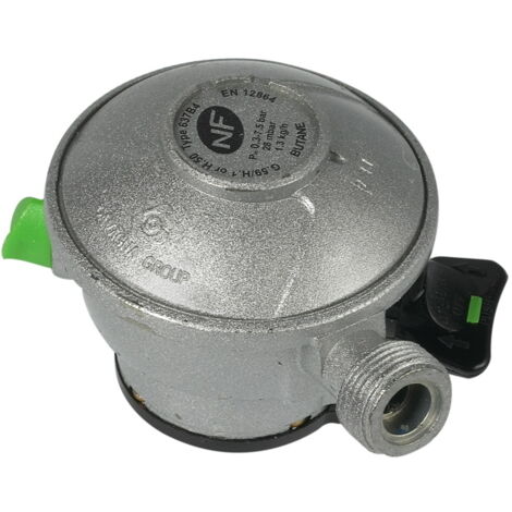 Détendeur Inox Gaz Butane 5, H.6.5 Cm Gazinox