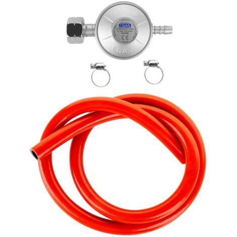 Détendeur pour bouteilles de gaz de 11 kg, tuyau de 1 m, colliers de serrage