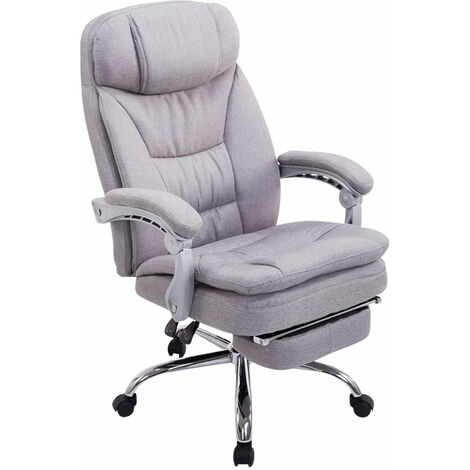 Détendez-vous à la chaise de bureau en tissu élégant avec des accoudoirs et des reproches de pied dans diverses couleurs Couleur : Gris
