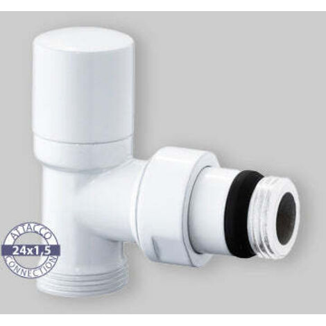 Detentore Micrometrico A Squadra Attacco Rame, Multistrato E Pe-X "Aida" Bianco 1/2" - 24X1,5