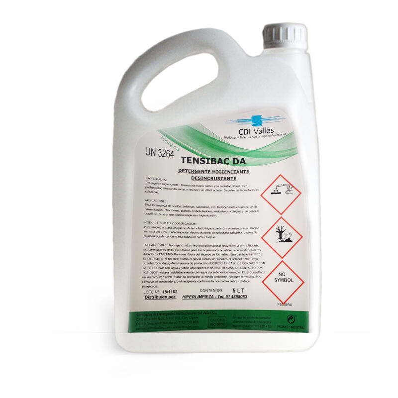 

Hiperlimpieza - Detergente higienizante desincrustante Tensibac DA 5L