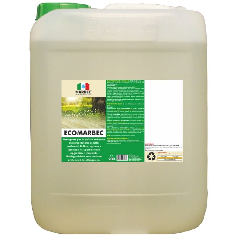 Image of Eco 20LT Detergente igienizzante ecologico ipoallergenico per la pulizia di tutte le superfici dure. Pulisce, sgrassa e non aggredisce i materiali.