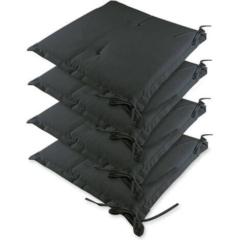 Detex 4X Coussins de Chaise Sydney Outdoor Hydrofuge 41x37 cm Coussin d'assise Garniture chaise de jardin  Gris