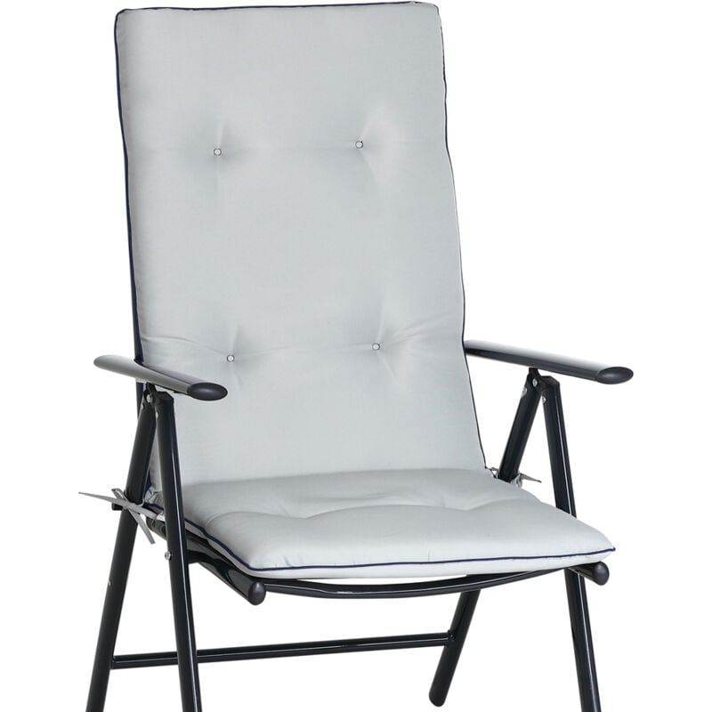 

Detex 6 Cojines de asiento con repaldo alto para sillas de jardín Set de almohadillas - Modelo a elegir Gris
