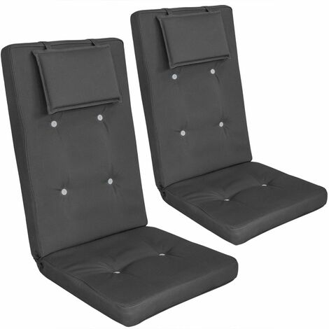 Detex Juego de 2 cojines para sillas con respaldo alto Vanamo Almohadillas de Asiento - Crema/Antracita Crema - Crema