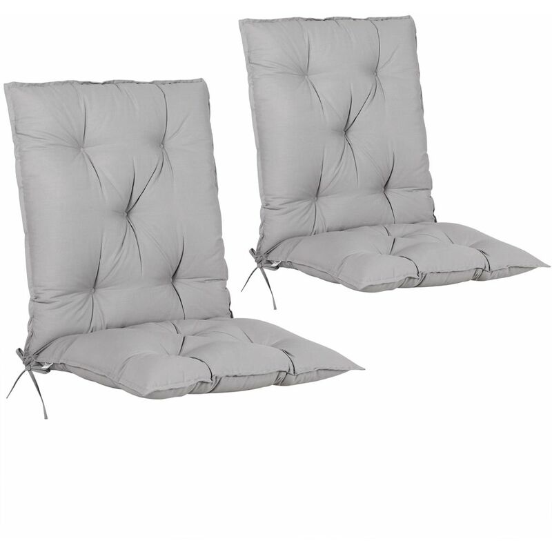 

Detex Set de 2 cojines de sillas con respaldo Almohadillas para sillones de jardín - Varios colores Gris - Gris