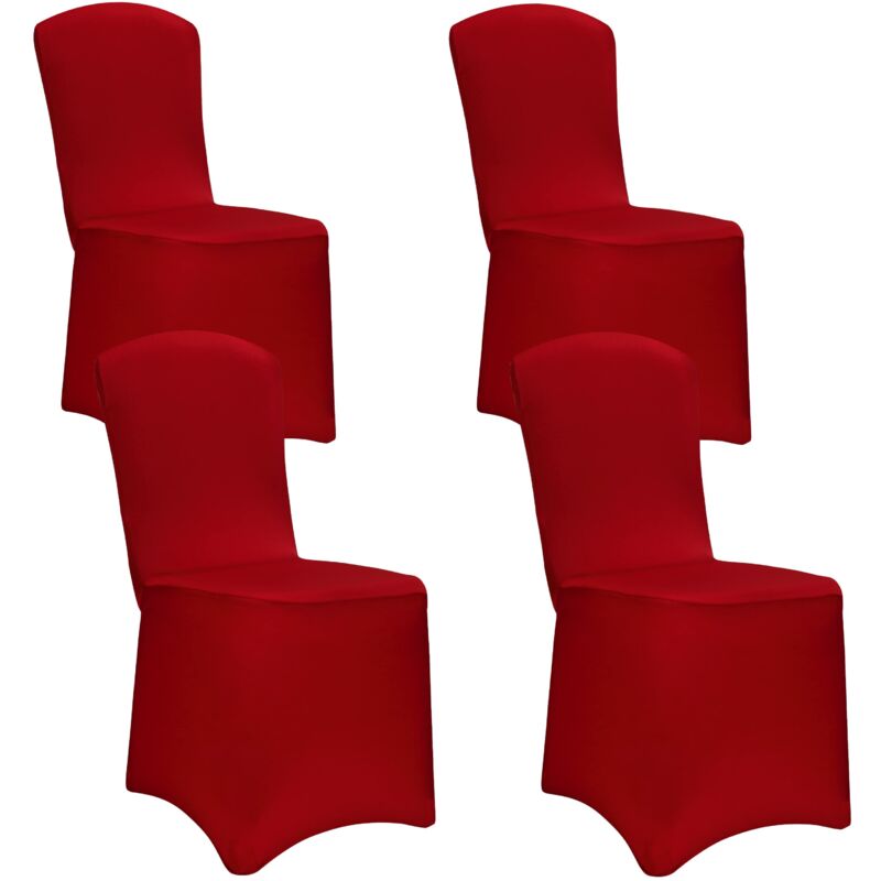 Stuhlhussen 4er Set Stretch Öko-tex® Zertifiziert Stuhlbezüge Hussen Stühle Bezug Überwurf Hochzeit Weihnachten Bordeaux Rot - Detex