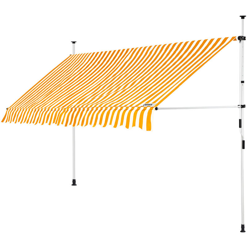 

Toldo retraíble lona resistente poliéster protección solar Balcón altura ajustable manivela 400cm, Amarillo/Blanco - Amarillo/Blanco - Detex