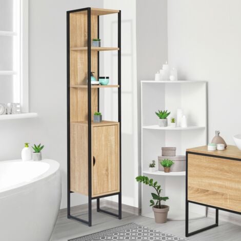 IDMARKET DETROIT Mueble de baño de 1 puerta de diseño industrial