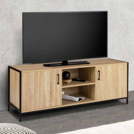IDMARKET DETROIT Soporte de TV de 2 puertas de diseño industrial 140 cm