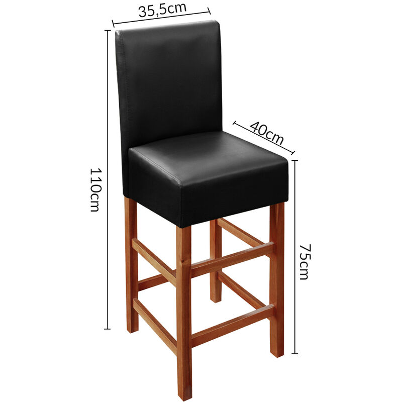 Deuba 2er Set Barhocker Barstuhl mit Lehne aus Holz gepolstert Kunstleder Schwarz Tresenhocker Tresenstuhl Hocker Holzhocker Bar Deuba 2er Set Barhocker Barstuhl mit Lehne aus Holz gepolstert Kunstleder Schwarz Tresenhocker Tresenstuhl Hocker Holzhocker Bar