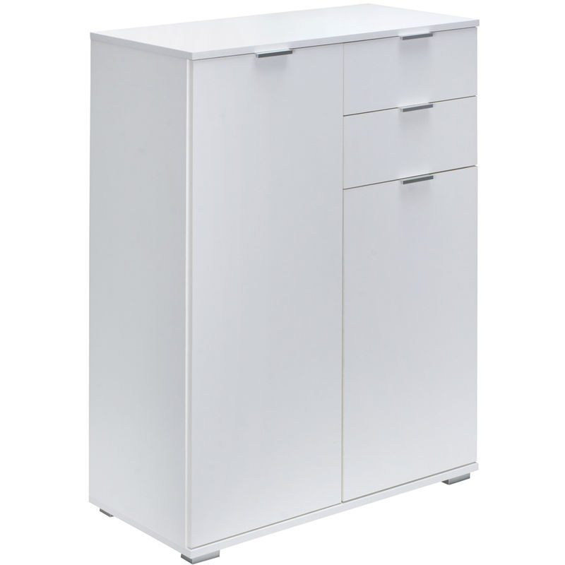 Deuba - White Sideboard Cabinet Freestanding Highboard Chest of Drawers Multi-Purpose Unit Shelves Office Home DB151 - Weiß (de)