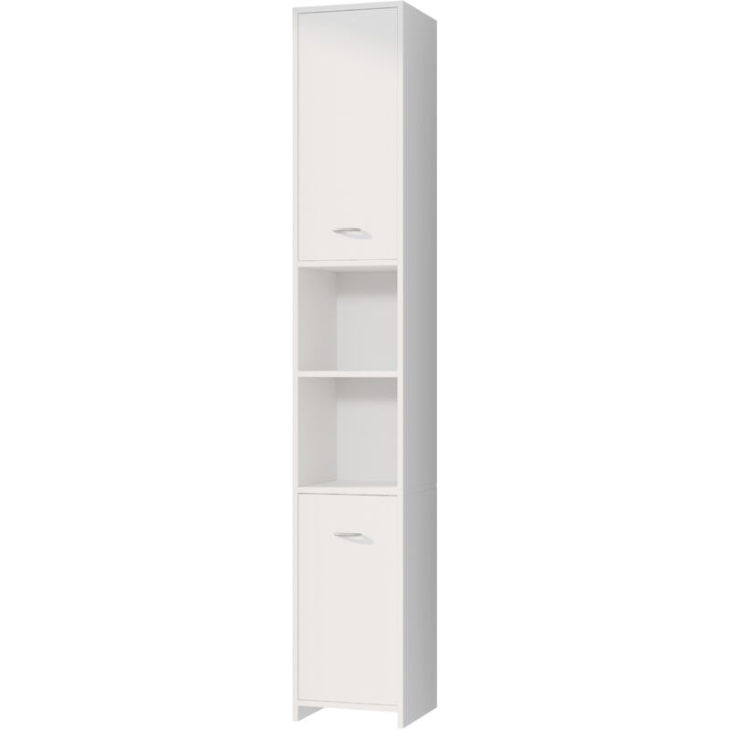 

Armario alto para cuarto de baño Blanco 180x30x30cm Mueble alto con 2 puertas y 6 estantes - Deuba