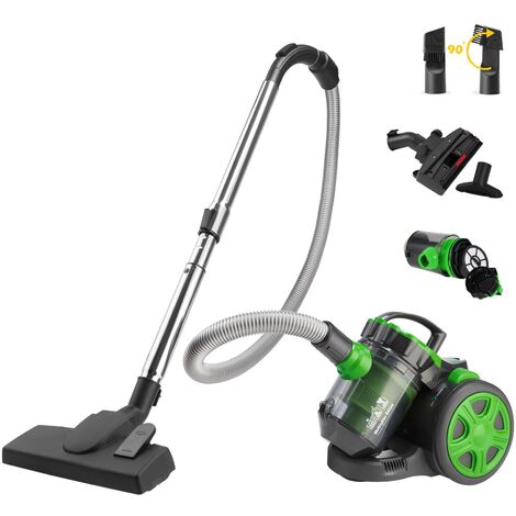 Deuba® Aspiradora multiciclon sin bolsa aspiradora ECO Power Green Edición 1000W Verde