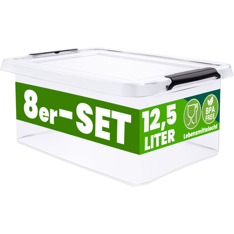 Deuba® Aufbewahrungsbox Mit Deckel Verschiedene Größen Box Kunststoff Kisten Lebensmittelecht Bpa Frei Klein Klickverschluss Transparent Stapelbar