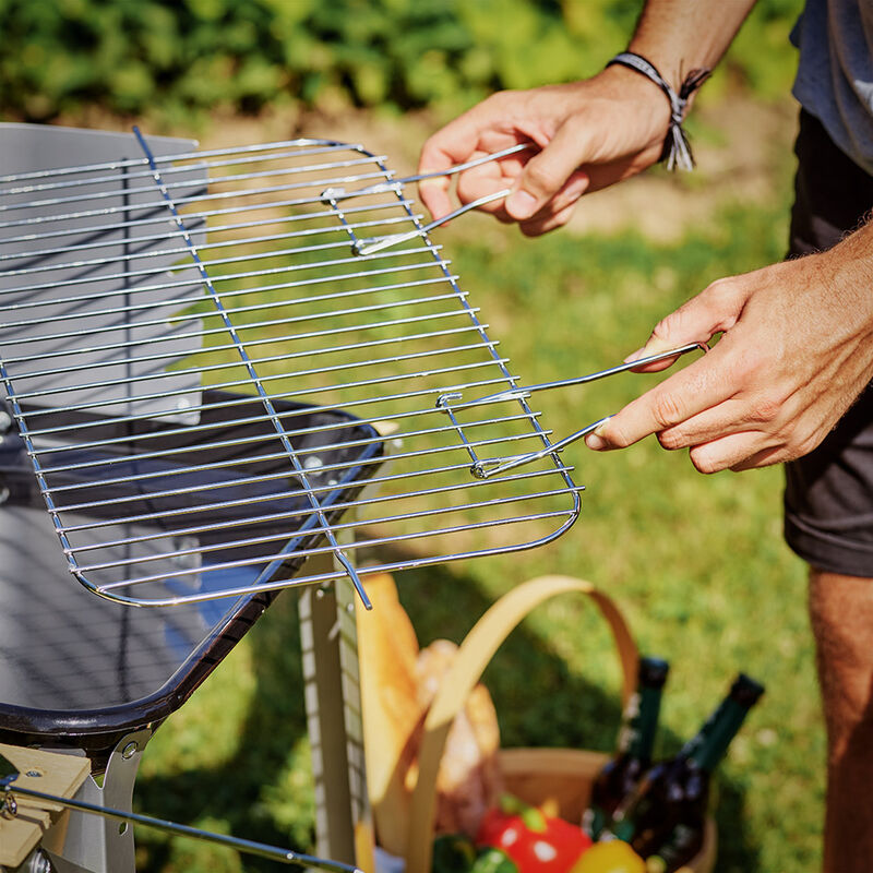 Deuba Barbecue mobile avec grille réglable avec roues et Deuba Barbecue mobile avec grille réglable avec roues et