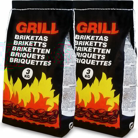 DEUBA® BBQ Charcoal Briquettes  Long Lasting Burn Time  Easy To Light Coal  Low Smoke  Barbecue Oven Fuel  Restaurant Grade Premium Grill Cooking  6-27kg  3kg Bags  6 kg
