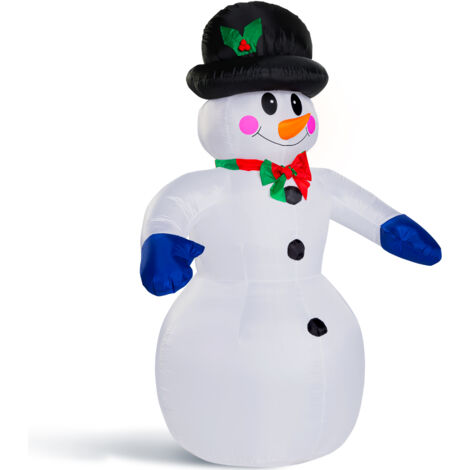 Deuba – Bonhomme de neige gonflable décoratif 240 cm – 20 LED lumineuses – Pompe électrique incluse – Décoration intérieure et extérieure - 240x170x