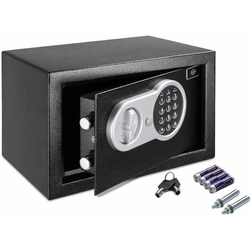 Image of DEUBA® Cassaforte elettronica a combinazione con 4 batterie Cassetta sicurezza Hotel Ufficio Gioielli Codice di sicurezza Nero