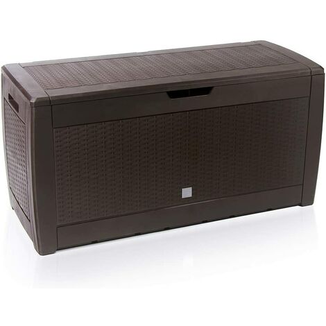 Deuba – Coffre de jardin 310 litres en polypropylène – Dimensions 119x48x60 cm – Résistant aux intempéries – Avec roulettes pour déplacement facile
