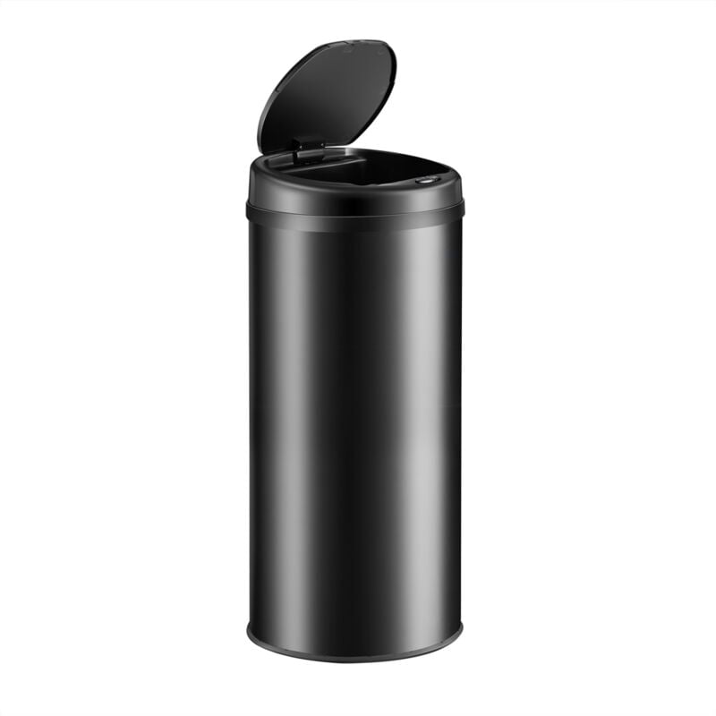 

Cubo de basura automático con sensor de Acero inoxidable capacidad de 30L 40L 56L pantalla LED reciclaje cocina Negro - Negro - Deuba