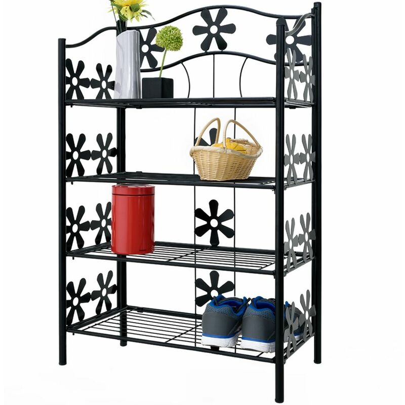 

Estantería Librería de 2 3 4 5 baldas para almacenamiento baño cocina estantería metálica decorativo 4 Böden, Höhe 90 cm (de) - Deuba