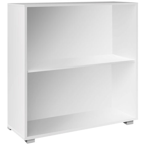 Deuba – Étagère bibliothèque Vela MDF 2 compartiments – Dimensions 60x31x77 cm – Tablettes réglables – Meuble blanc moderne pour salon et bureau