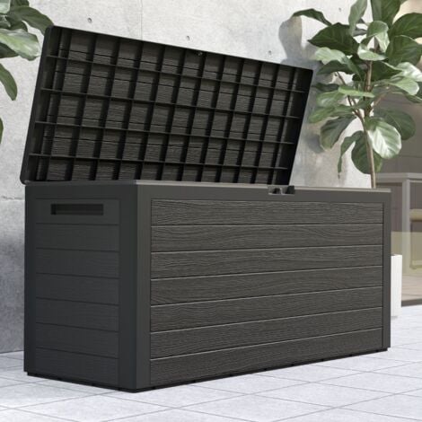 Deuba Garden Storage Box Outdoor Cushion Tool 280L Chest 120x45x60cm Plastic Deck Container Patio Balcony Terrace
