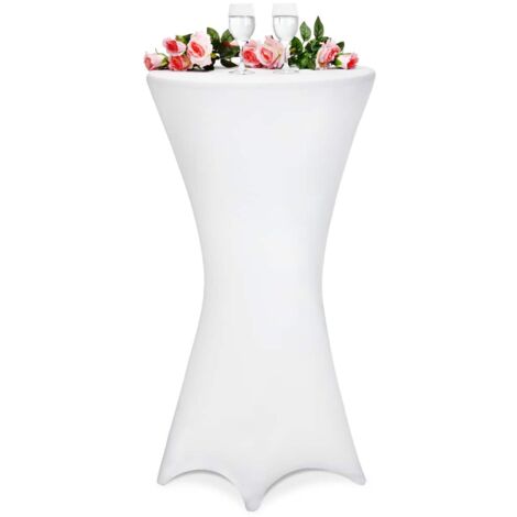 Deuba Housse de table pour bar - 80 cm - Blanc