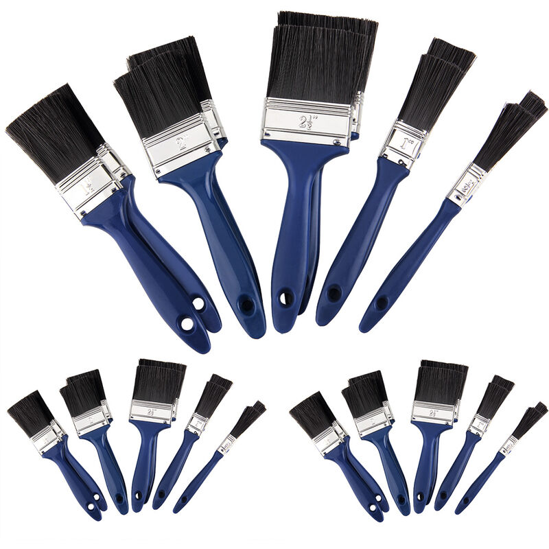 

Juego de 30 brochas Azules y negro 5 tamaños diferentes desde 12 mm hasta 63,5 mm para pinturas obras bricolaje - Deuba