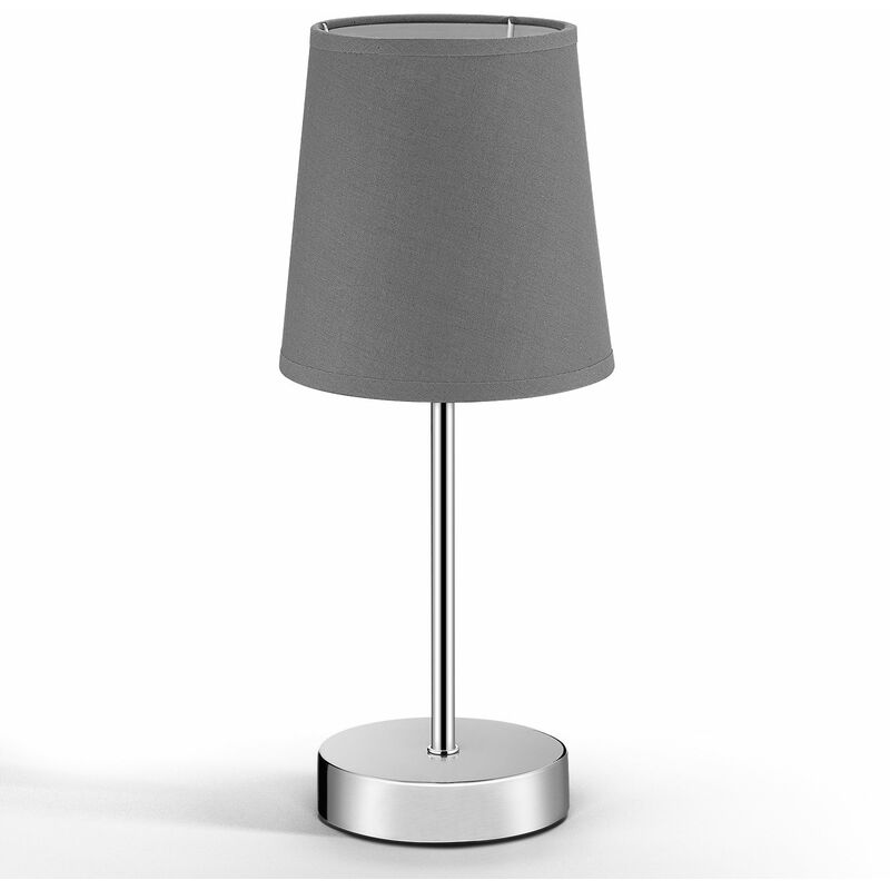 

Lámpara de mesa de pie con pantalla gris 32x13x13 cm luz de noche ambiente atenúado elegante decoración interior - Monzana