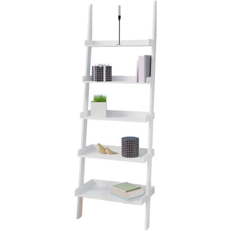 Libreria a scala bianca Step con 5 ripiani - Decorosa arredamenti 